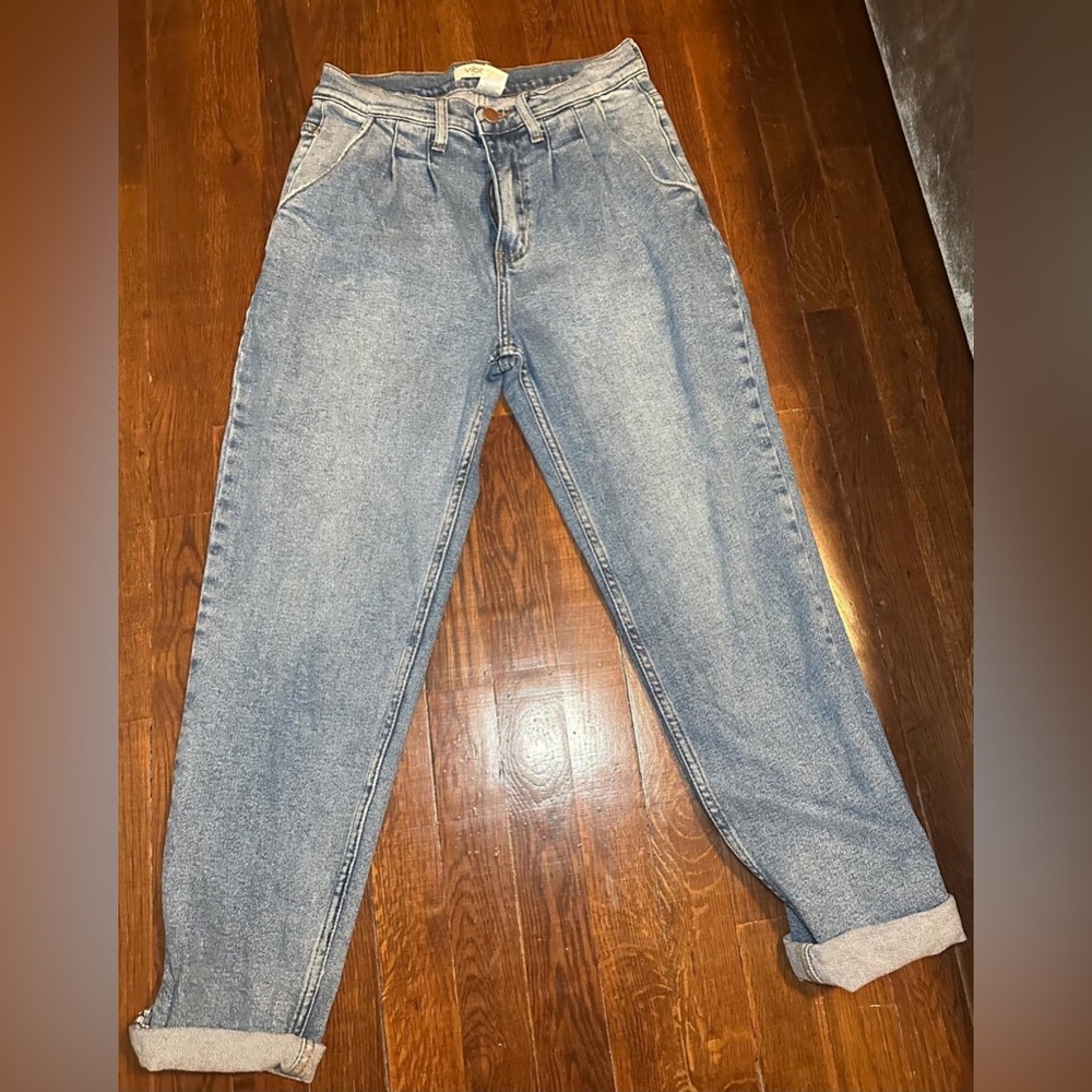 High-Waist Light Wash Mom Jeans
